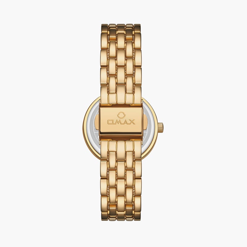 OMAX ساعة أنالوج ذهبية للنساء - Image 3